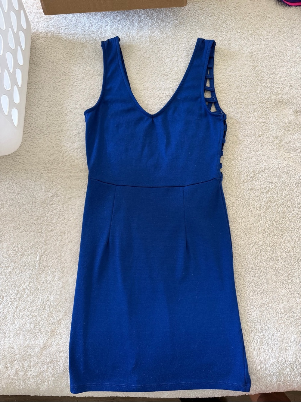 Sexy Blue Sleeveless V-Neck Bodycon Dress